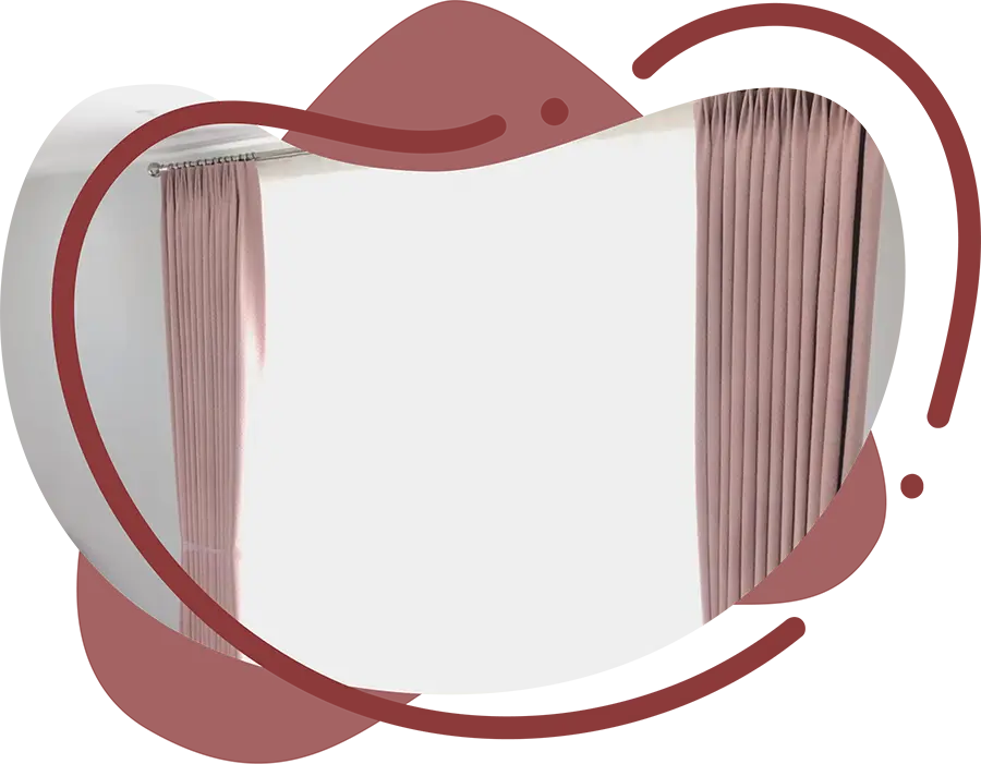Pink Pinch pleat curtain
